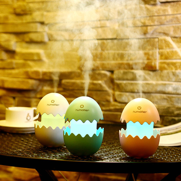 New 3Colors Night Light Easter Egg Humidifier USB Charged Ultrasonic atomizer Adding water LED Air Purifier In Car Bedroom Sale Free ship