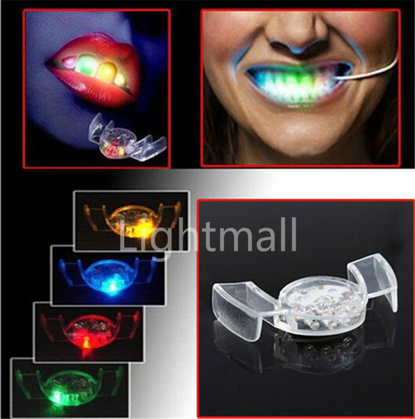 2015 Halloween LED Flash Light Mouth Guard toys 5 Colors Party Glowing Tooth Toy decorate club Fashion dress free shipping