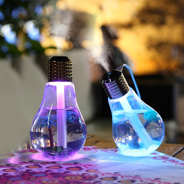 creative LED mute bulb light humidifier air colorful luminous atomizer decorative night light for family bedroom