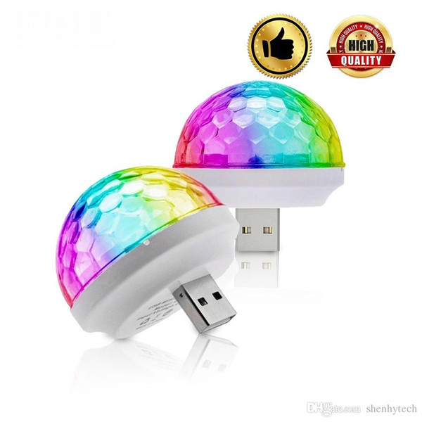 Mini USB stage light 4W DC 5V RGB LED Bulb lamp Music Sound Control Stage light KTV Disco Microphone lighting Home Entertainment
