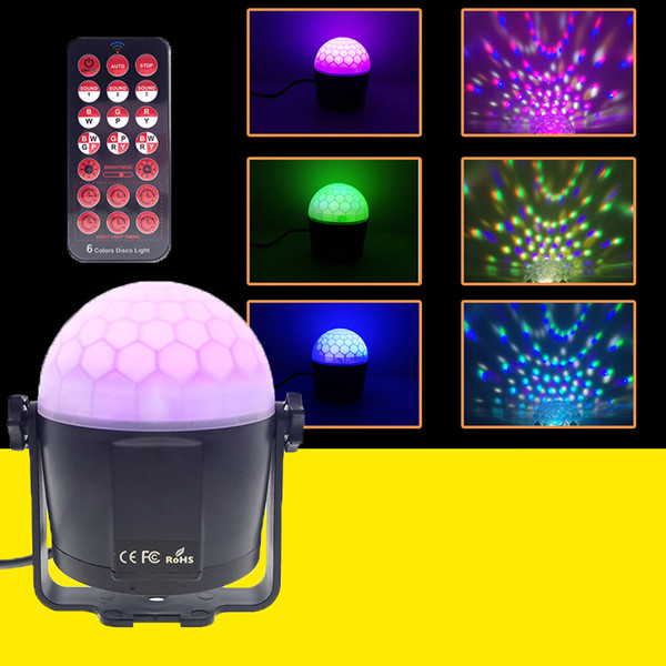 Disco Ball Mini RGB LED Stage Party Light Auto Rotating Crystal Ball Magic Sunflower Stage Effect Lighting Lamp DJ DMX BS-002