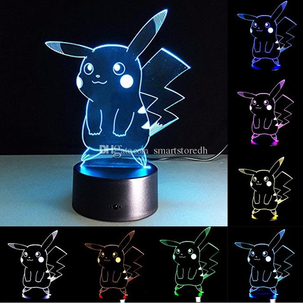 7 Color Change 3D Acrylic illusion Touch Switch Lamp LED Night Light Novelty E00648 SPDH