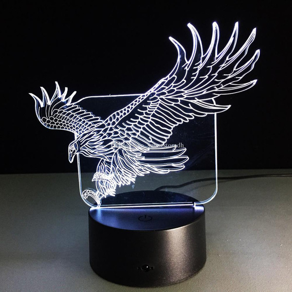 7 Color Change 3D Acrylic illusion Touch Switch Lamp LED Night Light Novelty E00651 SPDH