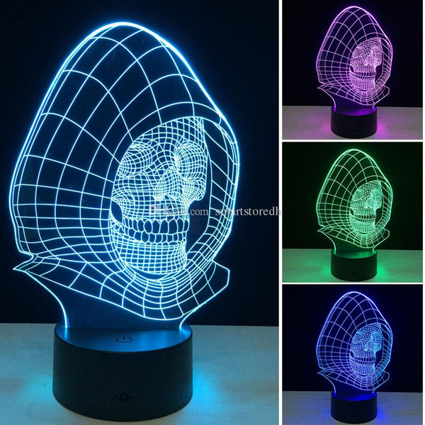 7 Color Change 3D Acrylic illusion Touch Switch Lamp LED Night Light Novelty E00653 SPDH