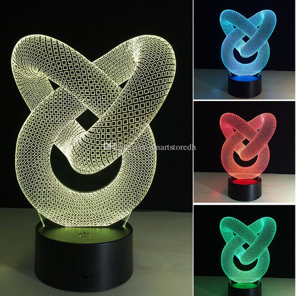 7 Color Change 3D Acrylic illusion Touch Switch Lamp LED Night Light Novelty E00652 SPDH