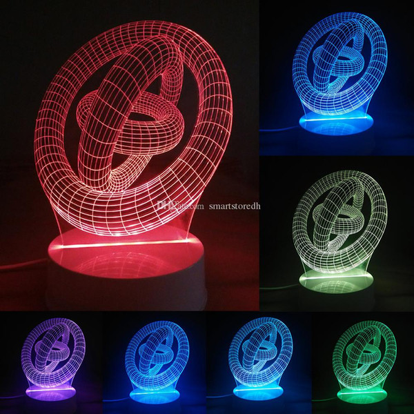 Creative USB LED 3D 7 Color Change Touch Control Acrylic Desk Table Lamp Night Light Novelty E00657 SPDH
