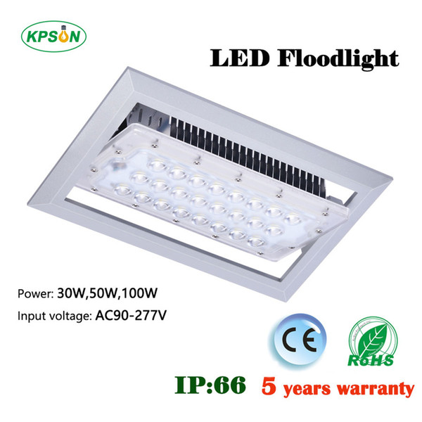 Highquality LED flood light 30W 50W 100W station lamp workshop fixture super bright 150LM/W 90-277V input IP66 with CE ETL SAA Certification