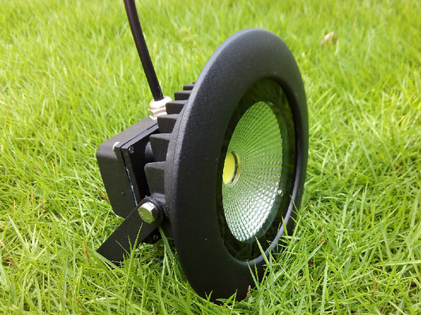 Round 10W COB LED Floodlights IP65 AC 85-265V Outdoor Landscape Wall Wash Lamp Black 10Watt Flood Lights Warm white Cool white Lighting CE