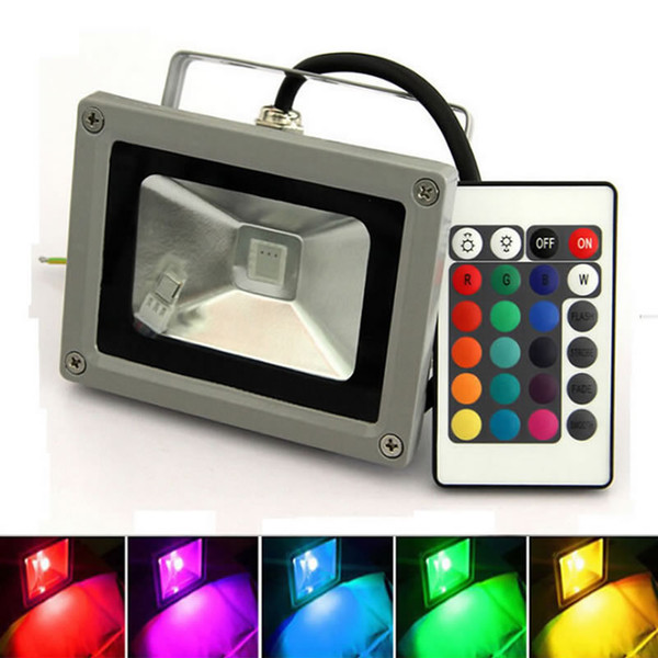 Wholesale outdoor RGB led flood light 10W 20W 30W 50W 100W floodlight, high power led flood light With rgb remote control CE UL