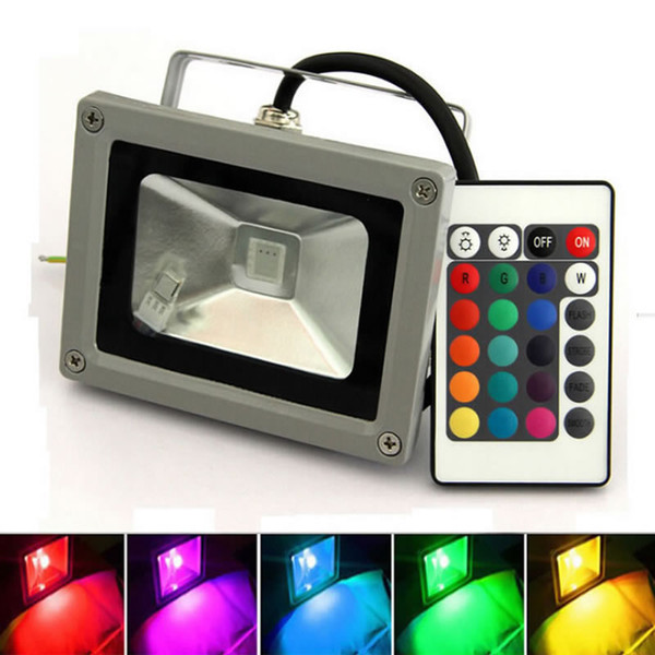 RGB LED Flood Light 10W 20W 30W 50W 100W Waterproof IP66 Reflector with remote 110-240V Outdoor Gargen Led Spot Floodlight