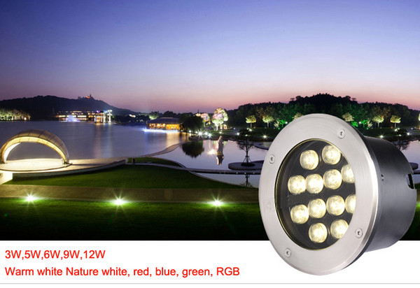 3W 5W 6W 9W 12W led underground lamps underwater light garden floor landscape stair lighting waterproof IP67 AC110V/220V Stainless steel