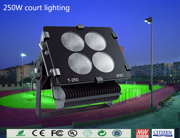 250w court lighting golf lighting stadium lighting pier square light Citizen Chip meanwell driver(UL SAA CE) 5years warranty waterproof IP67