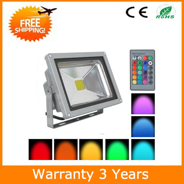 10W Remote LED Flood Light RGB LED Floodlight Outdoor Lighting Color Chnage Lamp 6PCS 3 Years Warranty CE RoHS Free Shipping