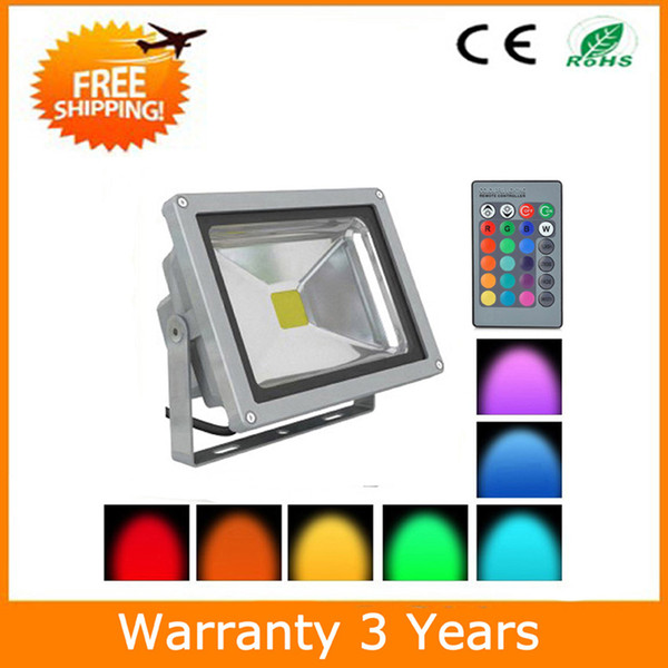 10W Remote LED Floodlight RGB LED Flood Light Outdoor Lighting Color Change Lamp 15PCS 3 Years Warranty CE RoHS Free Shipping