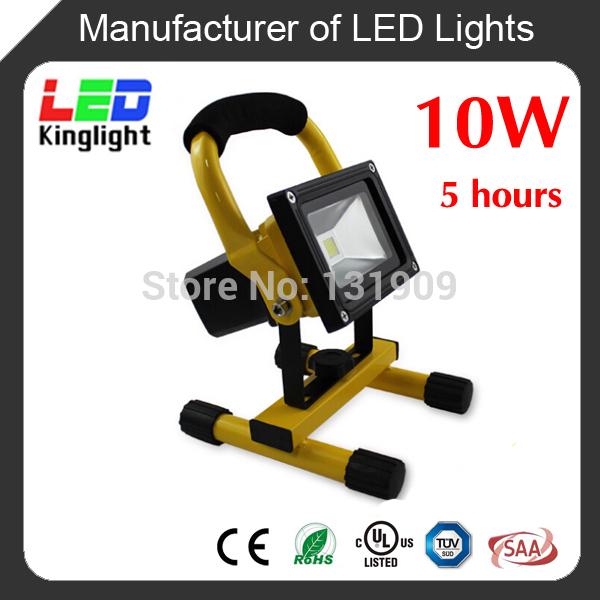 10W rechargeable LED floodlight DC12V continue working time 5 hours portable outdoor usage