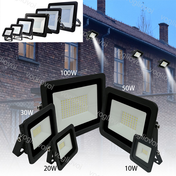 LED Floodlight 10W 20W 30W 50W 100W Ultra Thin Led Flood Light Spotlight 110V/220V IP68 Outdoor Wall Lamp Flood Light EUB