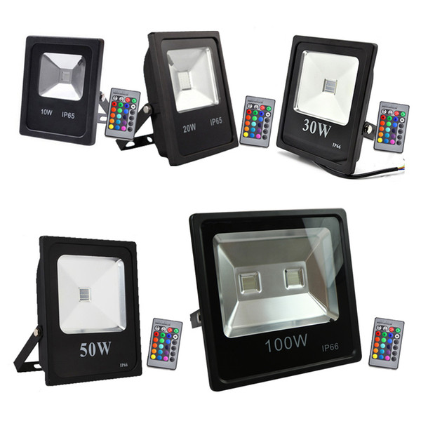 Outdoor Flood Lighting 10W 20W 30W 50W 100W RGB Led lights IP65 Waterproof Led Flood Light Outdoor wall lamp AC 85-265V