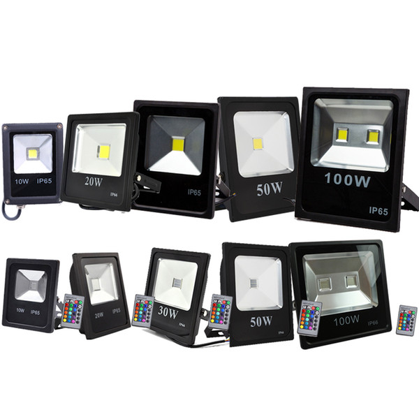 RGB outdoor wall lamp 10W 20W 30W 50W 100W led landscape lighting IP65 outdoor Led Flood Light RGB AC 85-265V