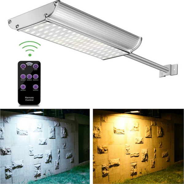 Solar Wall Lights 70 LEDs Street Lighting with Remote Control Super Brightness Waterproof LED Solar Garden Light with Mounting Pole