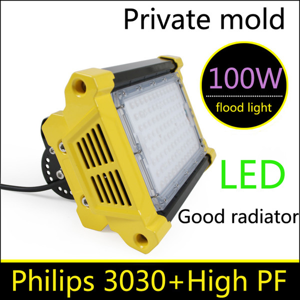 factory directly 100W led flood light AC85-265V SMD3030 Phliphs 96pcs led PF>0.9 IP65 Waterproof outdoor lighting high power led floodlights