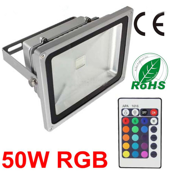 high brightness thick aluminum 50W RGB led flood light IP65 Waterproof multi color led flood lamp tunnel light garden rgb led floodlights