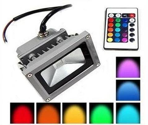 Super Bright Waterproof 10W Outdoor Led Flood Lights RGB Floodlights Including Memory Function Landscape Lamp AC 85-265V + Remote Control