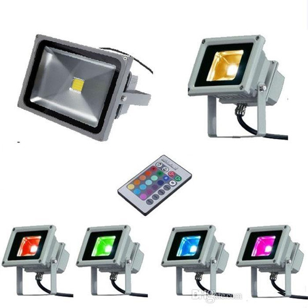 Outdoor 10W 20W 30W 50W 100W RGB Led Flood Light Colour Changing Wall Washer Lamp IP65 Waterproof + 24key IR Remote Control