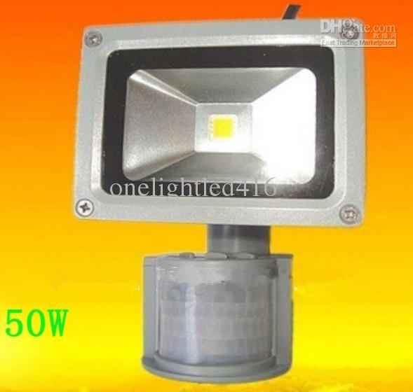 Wholesale! High Quality 50W PIR Motion detective Sensor LED Flood light Outdoor Led Floodlight