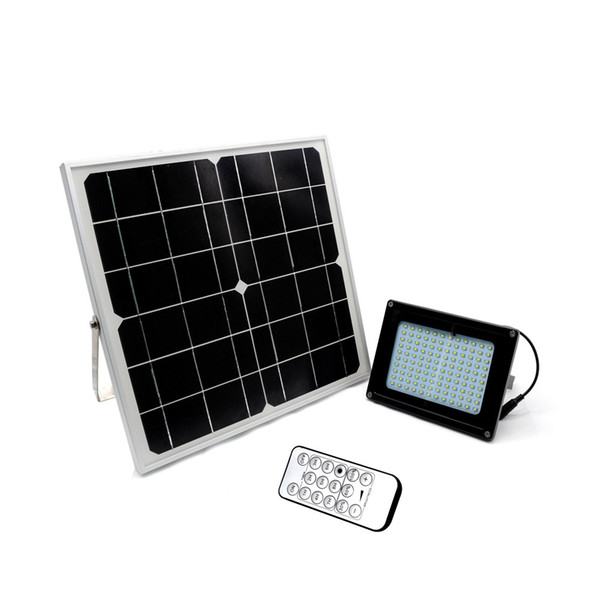 Waterproof Remote Control Stepless Dimming 18W Solar Panel Power 120LED Solar LED Floodlight Spotlight Outdoor Garden Lighting