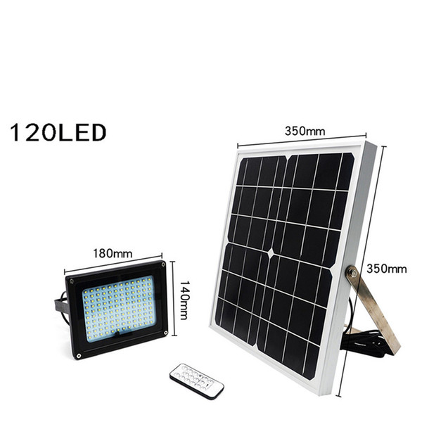 4pcs 120LED Stepless Dimming Remote Control Solar LED Floodlight Outdoor Garden Street Spotlight Lamp