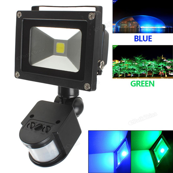 20W Waterproof LED Flood Light PIR Infrared Body Motion Sensor Lamp Green Blue Outdoor Yard Landscape Garden Lamp AC85-265V LEG_800