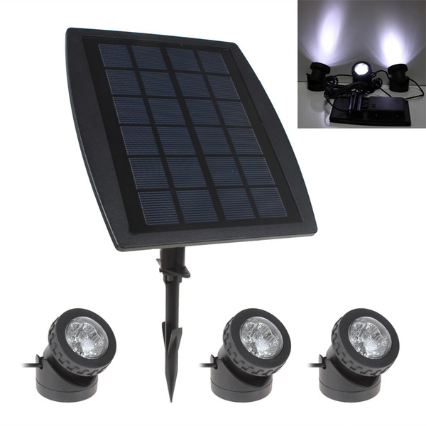 3 x 6 White Light LEDs Waterproof Solar Powered Garden Lamp + 1 x Solar Panel for Garden / Pool LEG_058