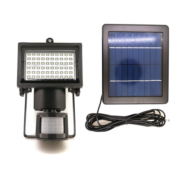 Hot 60 LED solar Panel power street light lamp garden battery outdoor wall motion sensor Flood Light Lights Lamps