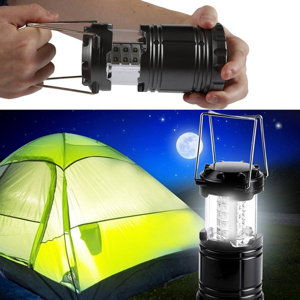 LED camping lamp outdoor collapsible lantern emergency Flashlights Portable Black Collapsible For Hiking Camping Halloween Christmas