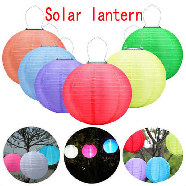 30CM LED Solar Lanterns Outdoor Waterproof Solar Hanging Lights Festival LED Hanging Lanterns Chinese Celebration Lights