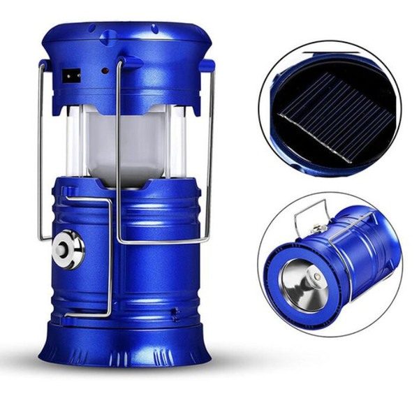 LED Camping Lantern Flashlights Collapsible Solar Tent Light Gear Accessories Equipment for Outdoor Hiking Emergencies