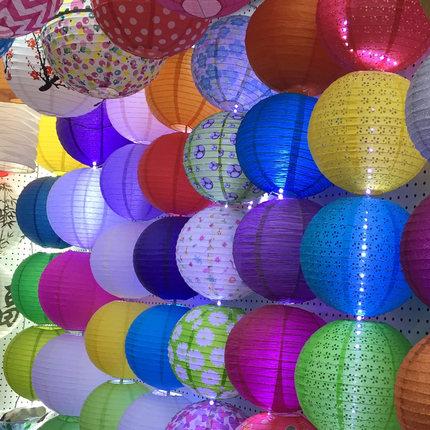 20cm 8inch 8'' Chinese Paper Lantern 9colors Beach Wedding Hanging Lanterns Japanese style pendant lampshade Patio Decorations