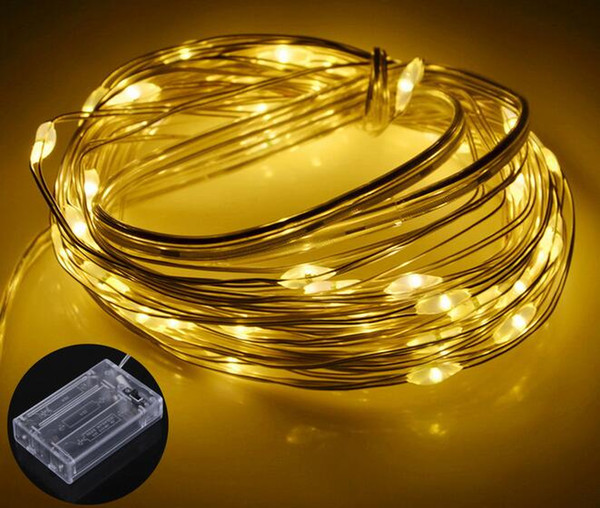 Party Decoration 10M 33FT 100 led 3 AA Battery Powered Decoration LED Copper Wire Fairy String Lights for Christmas festival Wedding Party