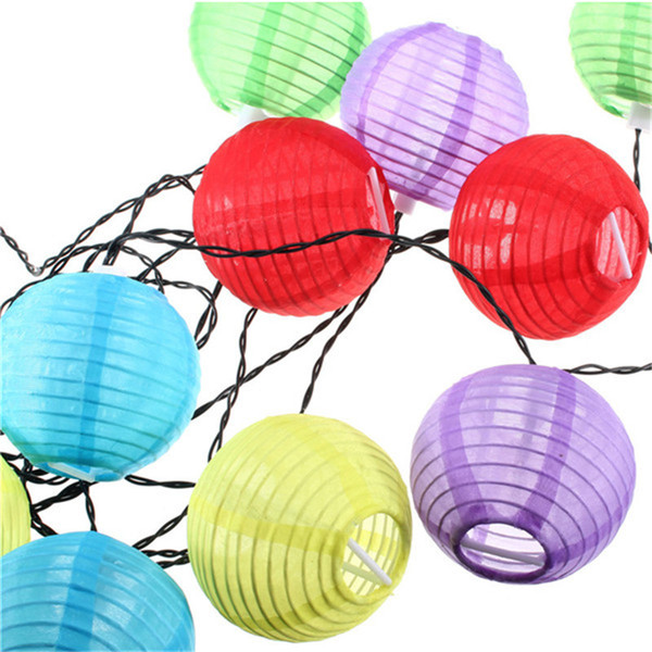 Colorful 10Pcs Multicolor Solar Chinese Lantern Wedding Party Outdoor Light Garden Lamp Event Festive Party Supplies