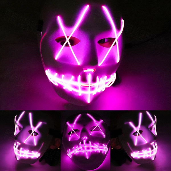 LED Light Mask Up Funny Mask from The Purge Election Year Great for Festival Cosplay Halloween Costume Cosplay Glow In Dark