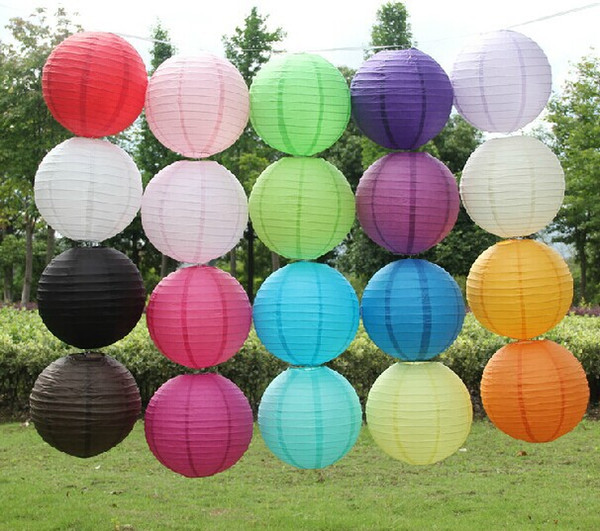 100pcs/lot 12''(30cm) Mutil Colors Chinese Paper Lanterns Events Parties Bars Festival Decoration 20 colors wedding lanterns