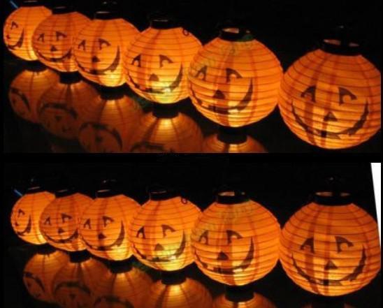 Halloween Halloween Pumpkin Spider Ghost Bats Paper Lantern Lamp outdoor Decoration light 12 pcs /lot