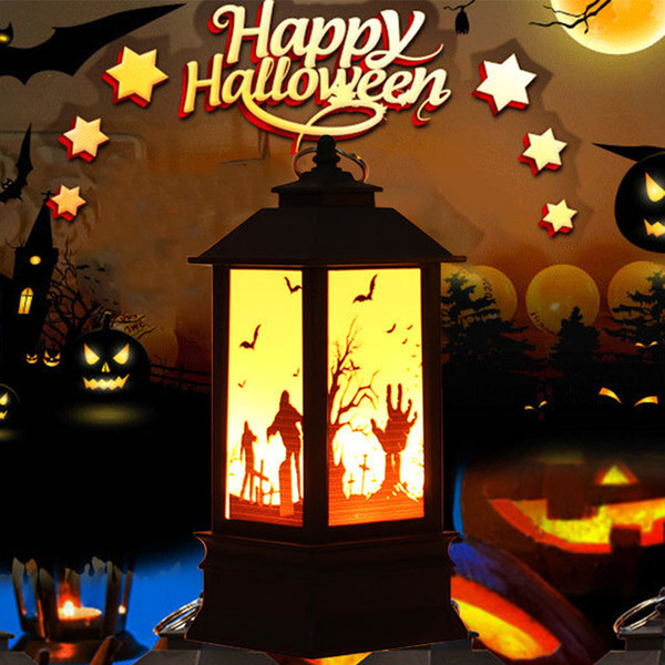 Halloween Pumpkins/Witch/Ghost Hand/Skeleton LED Lights Artificial Flame light Small Oil lamp LED Party Supplies Halloween Decor