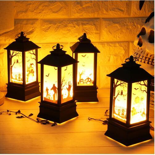 2018 Halloween Vintage Pumpkin Castle Light Lamp Party Hanging Decor LED Lantern Party Supplies Cult Horror ghost Witch Hanging Lantern