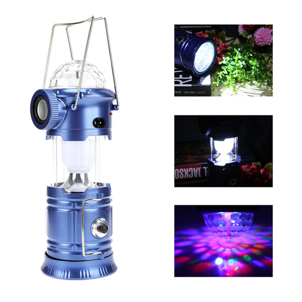 Multifunctional LED Camping Lantern Flashing Stage Light With Bluetooth Speaker LED Portable Lanterns For Camping Hiking Family Party