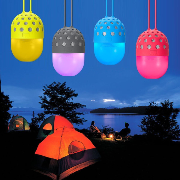 Wireless Bluetooth Speaker led portable speakers Waterproof Handsfree Magic camping lantern light mini audio MP3 Player for biking hiking