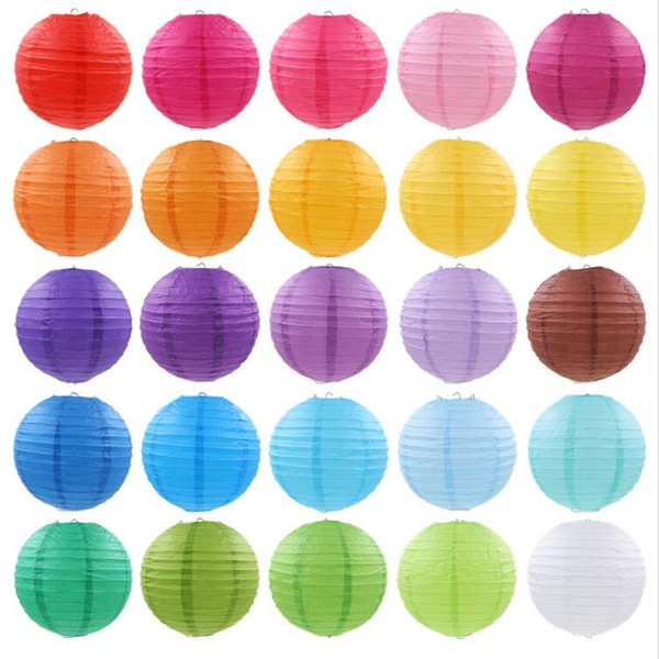 Round Chinese Paper Lantern Birthday Wedding Party decoration gift craft DIY lampion white hanging lantern ball party supplies