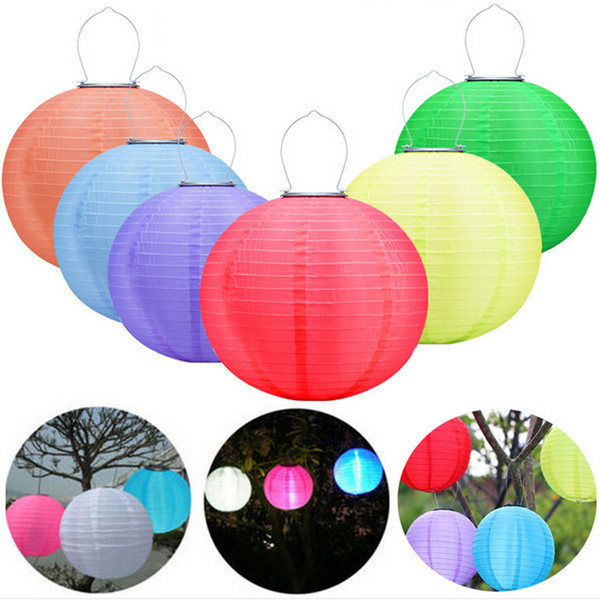 Outdoor Garden Solar Fairy Lights LED Festival Lanterns Hanging China Celebration Lamp 7 colors Landscape Lighting Waterproof