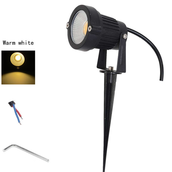 LED Landscape Spotlight 5W, AC 12V,85-265V Replaces 75W Halogen, Metal Ground Stake, lawn light 5W