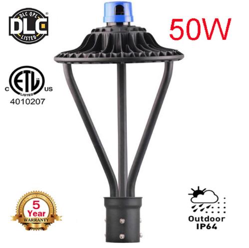 LED Street Garden Light Lamp 50W Led Area Post Top Lighting 100-277VAC LED Circular Area Light Post Top Light Fixture With Photocell